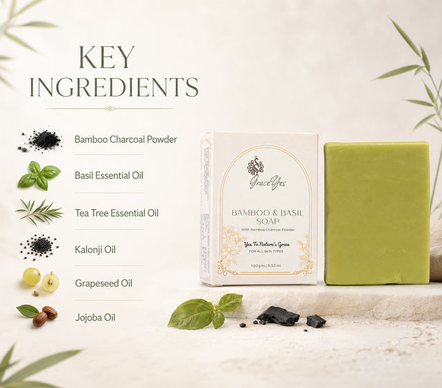 Bamboo & Basil Soap by GraceYes — key ingredients