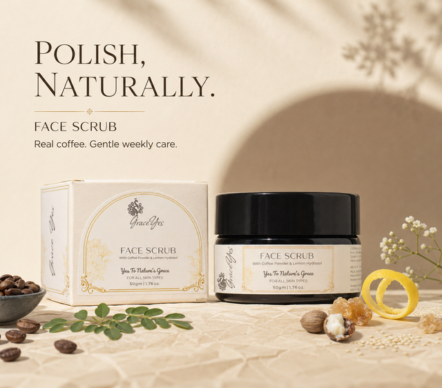 Face Scrub by GraceYes — Coffee Face Scrub with Brown Sugar, 50 gm