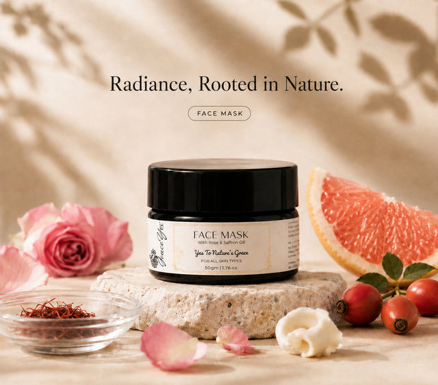 Face Mask by GraceYes — Rose & Saffron Face Mask for Dull, Tired Skin, 50 gm