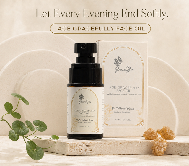 Age Gracefully Face Oil by GraceYes — Anti-Ageing Face Oil with Frankincense & Gotu Kola, 30 ml