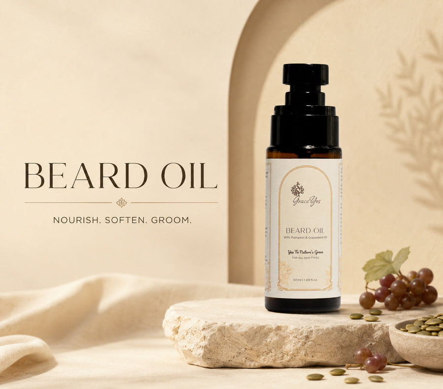 GraceYes Beard Oil, 50 ml bottle for softening a beard