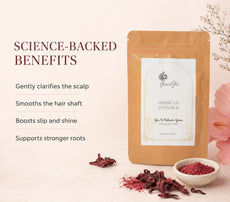 Hibiscus powder benefits: smooths the hair shaft, boosts slip and shine, image 5