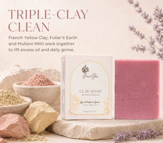 Clay Soap by GraceYes — Multani Mitti & French Clay Soap for Oily Skin, 100 gm, image 1