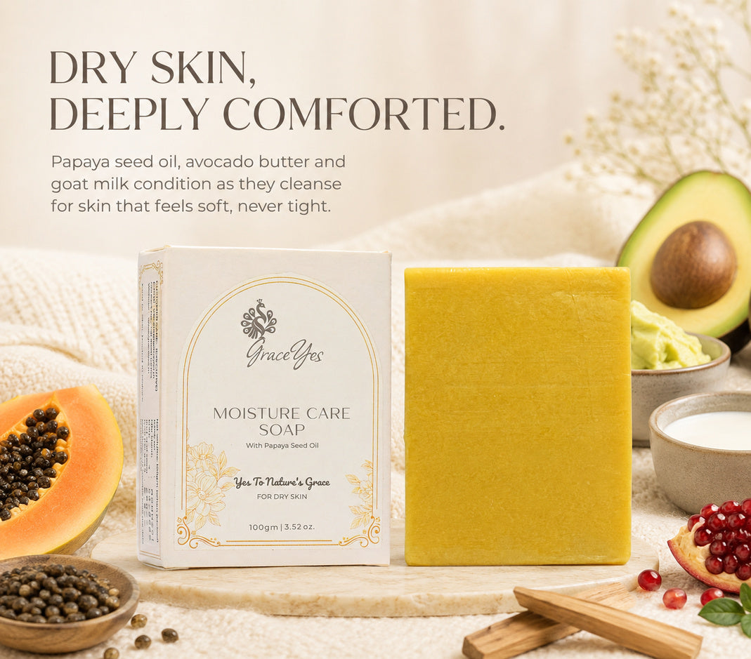 Moisture Care Soap by GraceYes — Moisturising Soap for Very Dry Skin, Goat Milk, 100 gm