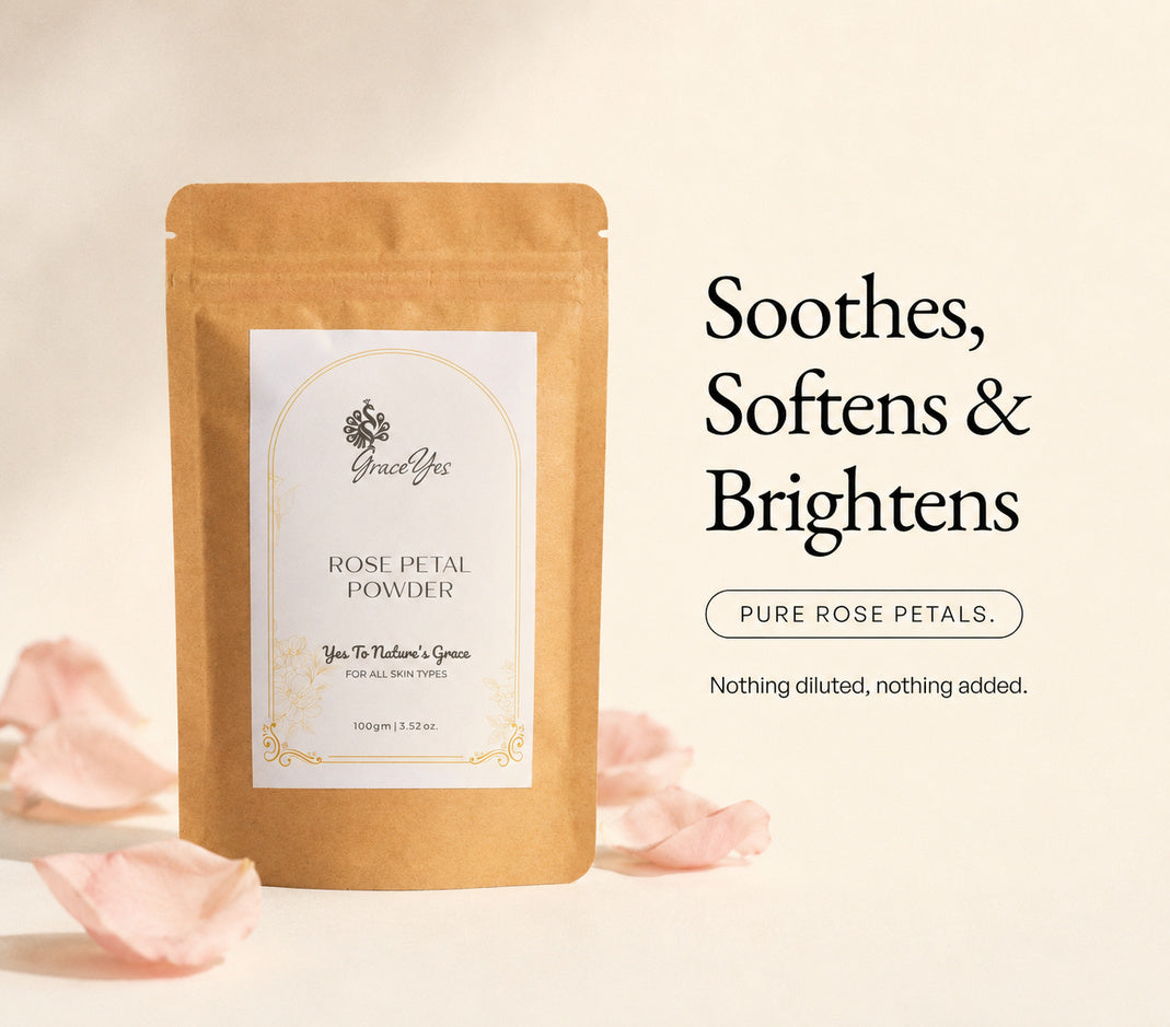 Rose Petal Powder by GraceYes — Pure Rose Petal Powder for Face Pack, 100 gm