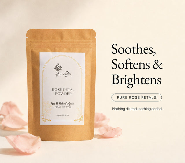Rose Petal Powder by GraceYes — Pure Rose Petal Powder for Face Pack, 100 gm