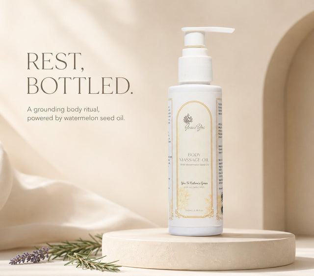 Body Massage Oil by GraceYes — Relaxing Body Massage Oil, Jatamansi & Lavender, 100 ml