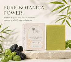 Bamboo & Basil Soap by GraceYes — Bamboo Charcoal, Basil & Tea Tree Soap, 100 gm, image 1