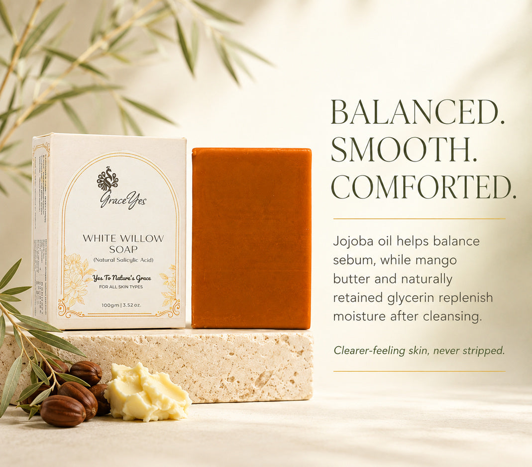 White Willow Soap by GraceYes — Salicylic Acid Soap (White Willow) for Oily Skin, 100 gm