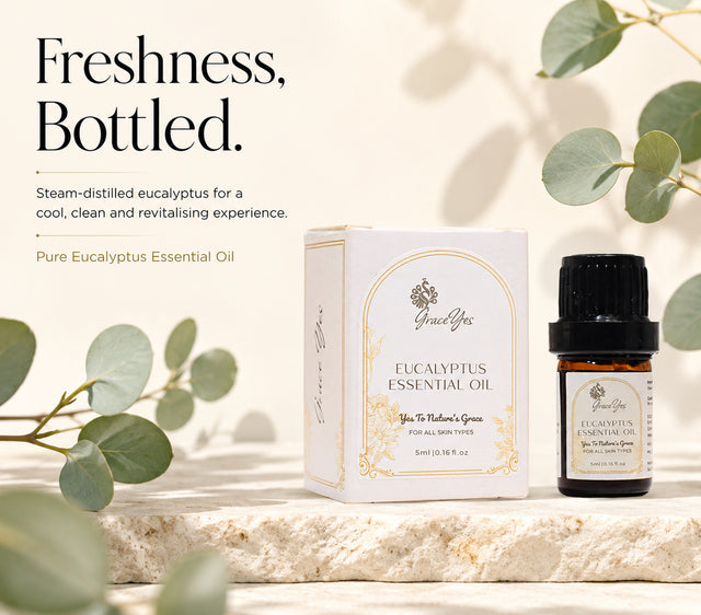 Eucalyptus Essential Oil by GraceYes — Pure, Steam-Distilled, 5 ml