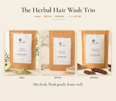 Amla, reetha and shikakai powder combo by GraceYes, three 100 gm pouches, image 1