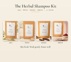 Amla, reetha, shikakai and hibiscus powder combo by GraceYes, four 100 gm pouches, image 1