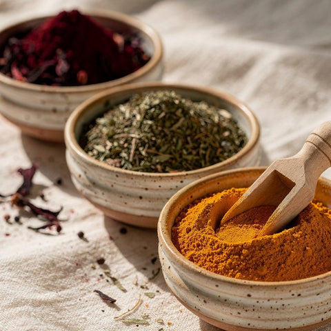 Shade-dried herbal powders