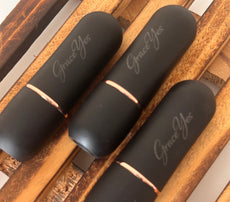 Three GraceYes lipstick cases in matte black with rose-gold band, image 9